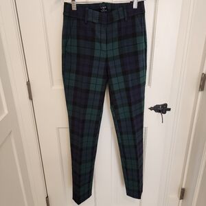 Women's J. Crew Plaid Pants - Green and Blue